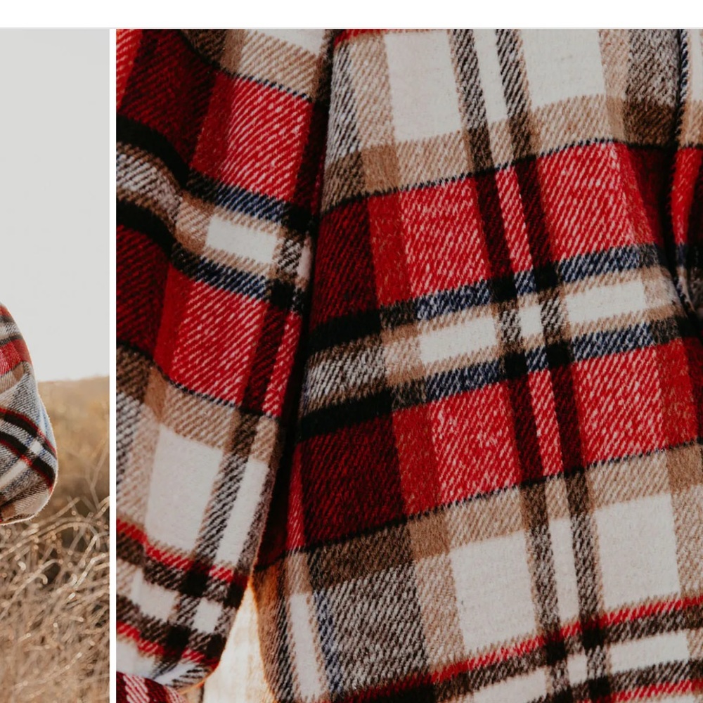 Liverpool plaid button down shacket - Picture 7 of 8